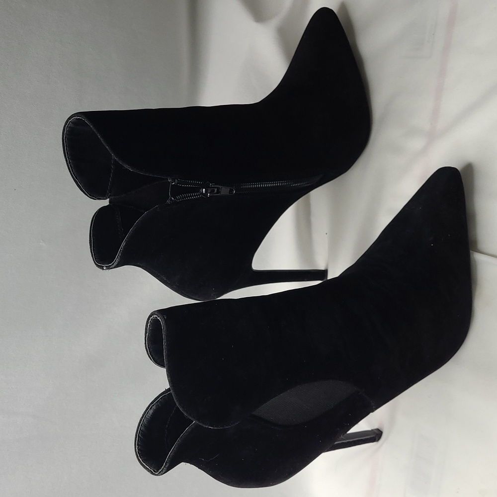 Black suede stiletto booties!  Venus brand size 7.5 NWOT